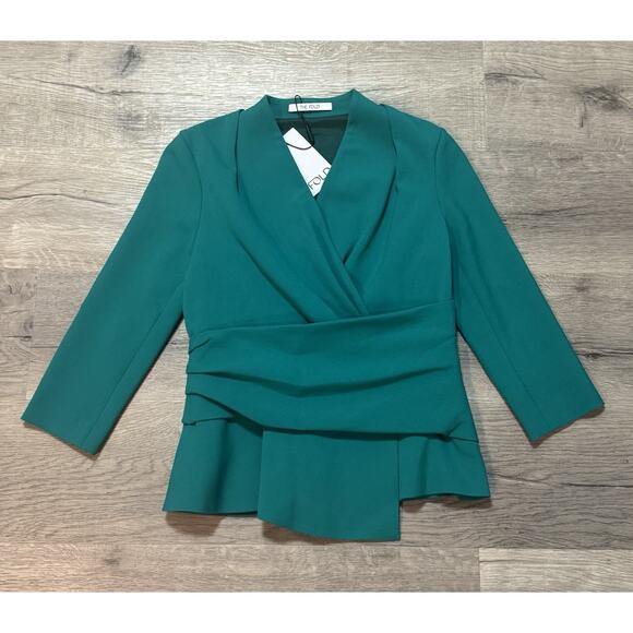 The Fold London NWT Belleville Top Tranquil Teal UK 8 US 4 Blouse Peplum - Picture 2 of 10
